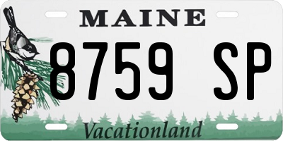 ME license plate 8759SP