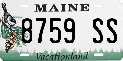 ME license plate 8759SS
