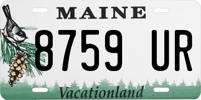 ME license plate 8759UR