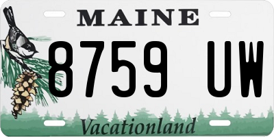 ME license plate 8759UW