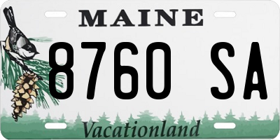 ME license plate 8760SA