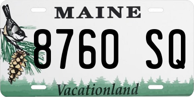 ME license plate 8760SQ