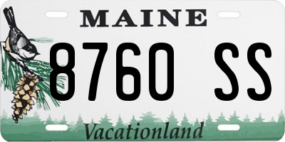 ME license plate 8760SS