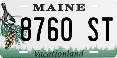 ME license plate 8760ST