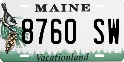 ME license plate 8760SW