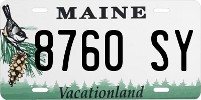 ME license plate 8760SY