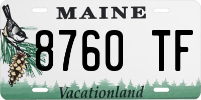 ME license plate 8760TF