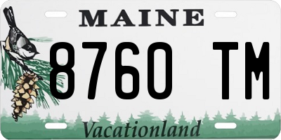 ME license plate 8760TM