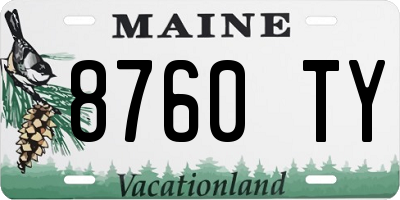 ME license plate 8760TY