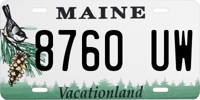 ME license plate 8760UW