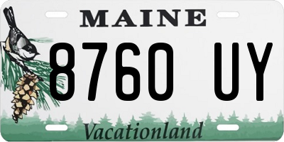 ME license plate 8760UY