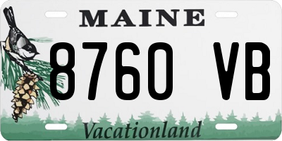 ME license plate 8760VB