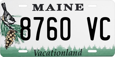 ME license plate 8760VC