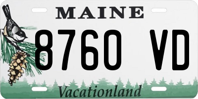ME license plate 8760VD