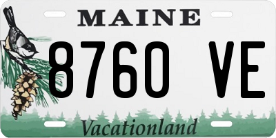 ME license plate 8760VE