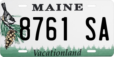 ME license plate 8761SA