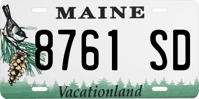 ME license plate 8761SD