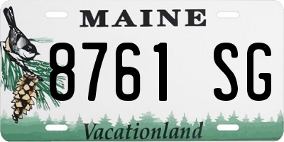 ME license plate 8761SG