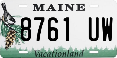 ME license plate 8761UW