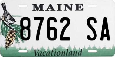 ME license plate 8762SA