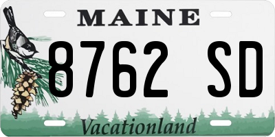 ME license plate 8762SD