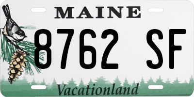 ME license plate 8762SF