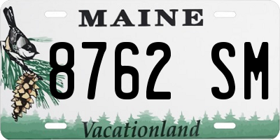 ME license plate 8762SM