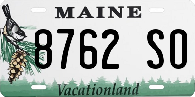 ME license plate 8762SO