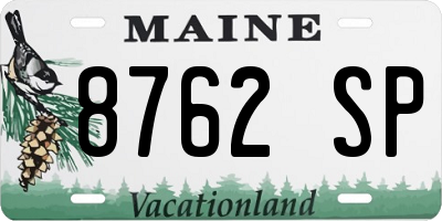 ME license plate 8762SP