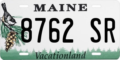 ME license plate 8762SR