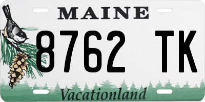 ME license plate 8762TK