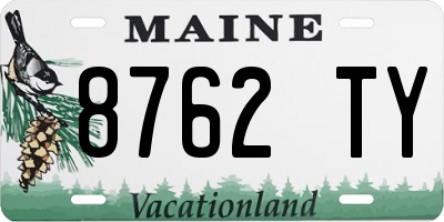 ME license plate 8762TY