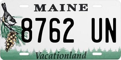 ME license plate 8762UN