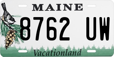 ME license plate 8762UW