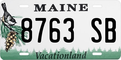 ME license plate 8763SB