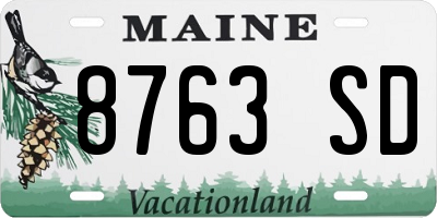 ME license plate 8763SD