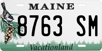 ME license plate 8763SM