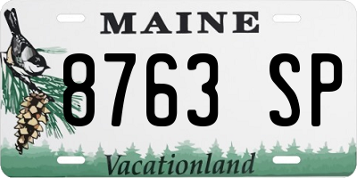 ME license plate 8763SP