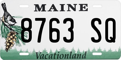 ME license plate 8763SQ