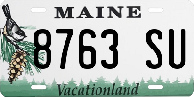 ME license plate 8763SU