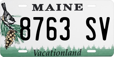 ME license plate 8763SV