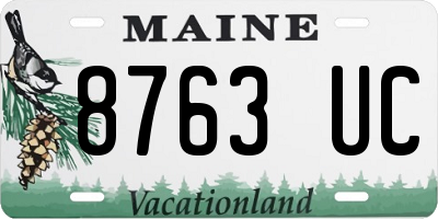 ME license plate 8763UC