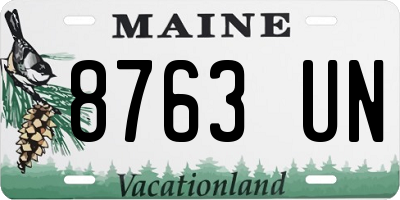 ME license plate 8763UN