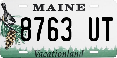 ME license plate 8763UT