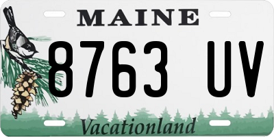 ME license plate 8763UV