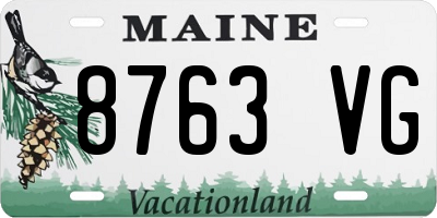 ME license plate 8763VG