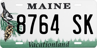 ME license plate 8764SK