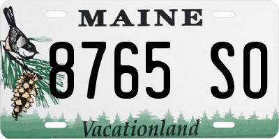 ME license plate 8765SO
