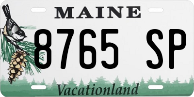 ME license plate 8765SP