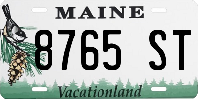 ME license plate 8765ST